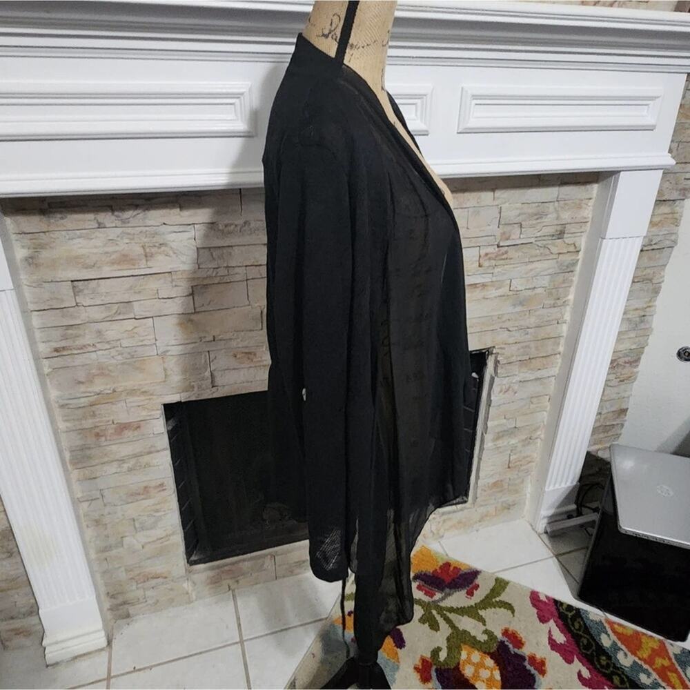 Multiples Slightly Sheer Asymmetrical Cardigan Bl… - image 4